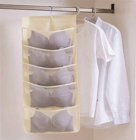 img 2 attached to DYMSUP Mesh Pockets Closet Hanging Organizer for Bra and Underwear – Dual-Sided Socks and Bra Hanging Closet Organizer with 24 Pockets