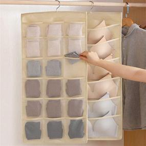 img 3 attached to DYMSUP Mesh Pockets Closet Hanging Organizer for Bra and Underwear – Dual-Sided Socks and Bra Hanging Closet Organizer with 24 Pockets