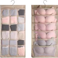 dymsup mesh pockets closet hanging organizer for bra and underwear – dual-sided socks and bra hanging closet organizer with 24 pockets логотип