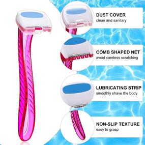 img 3 attached to 👙 8-Piece Bikini Hair Removal Kit: T-Type Bikini Razor Shavers for Women - Armpit, Pubic Hair & Body Grooming Tools in Black, Blue, Purple, Yellow, Green - Travel-friendly Cosmetic Accessories