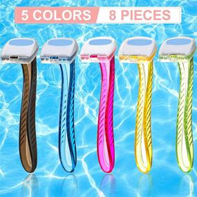 img 2 attached to 👙 8-Piece Bikini Hair Removal Kit: T-Type Bikini Razor Shavers for Women - Armpit, Pubic Hair & Body Grooming Tools in Black, Blue, Purple, Yellow, Green - Travel-friendly Cosmetic Accessories