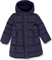 high-quality girls' long heavy-weight hooded puffer jacket by amazon essentials logo