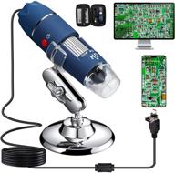 high-definition 2mp usb microscope: 40x to 1000x magnification - digital camera for inspection, endoscope with carrying case - compatible with windows 7, 8, 10, mac, linux - otg android phone compatible logo