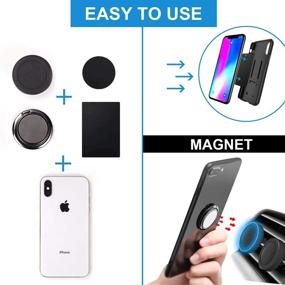 img 3 attached to 📱 Rngeo Finger Ring Stand & Magnetic Mount Set: 4 Universal Thin Phone Rings & Car Holder for All iPhone & Android Smartphones