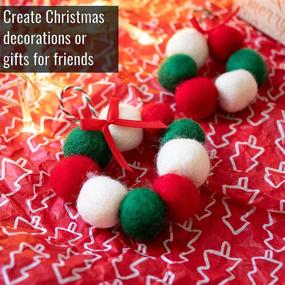 img 1 attached to 🎄 Felt Pom Pom Balls for Crafts - 120 Pack of Red, Green, and White Wool Balls (20mm/0.8 Inch) - DIY Pom Pom Christmas Garland, Tree and Fireplace Banner Decorations - Ideal for Holiday Crafts