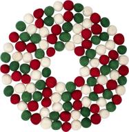 🎄 felt pom pom balls for crafts - 120 pack of red, green, and white wool balls (20mm/0.8 inch) - diy pom pom christmas garland, tree and fireplace banner decorations - ideal for holiday crafts logo