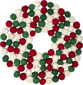 img 4 attached to 🎄 Felt Pom Pom Balls for Crafts - 120 Pack of Red, Green, and White Wool Balls (20mm/0.8 Inch) - DIY Pom Pom Christmas Garland, Tree and Fireplace Banner Decorations - Ideal for Holiday Crafts