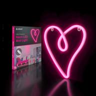 💗 atomi smart neon led light: pink retro heart wall art for bedrooms, bars & diy designs - usb powered, 10 ft cord логотип