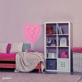 img 3 attached to 💗 Atomi Smart Neon LED Light: Pink Retro Heart Wall Art for Bedrooms, Bars & DIY Designs - USB Powered, 10 ft Cord