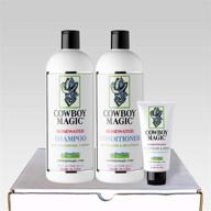 cowboy magic shampoo + conditioner: detangler and shine in convenient 32oz bottles with bonus 4oz size logo