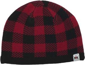 img 1 attached to Officially Licensed International Harvester Men's Beanie Hat - IH Logo Buffalo Plaid Winter Hat, Red and Black, One Size