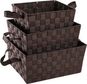 img 4 attached to 🧺 WUWEOT 3 Pack Woven Storage Basket: Versatile, Durable, and Stylish Storage Solution for Closet, Shelf, Dresser, Bathroom, Pantry, and Office