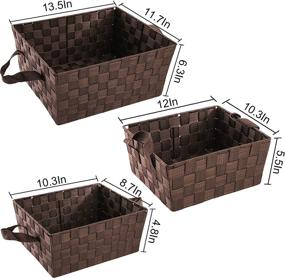 img 3 attached to 🧺 WUWEOT 3 Pack Woven Storage Basket: Versatile, Durable, and Stylish Storage Solution for Closet, Shelf, Dresser, Bathroom, Pantry, and Office