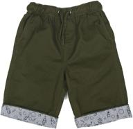 🩳 bienzoe cotton twill elastic shorts: comfortable and stylish boys' clothing logo