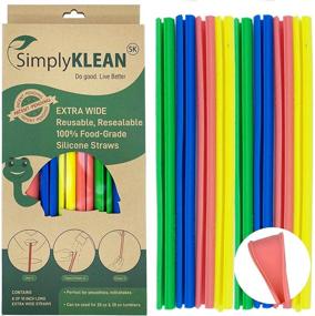 img 4 attached to Premium Extra Wide Resealable Silicone Straws for Smoothies - Easy to Clean & Open, Food Grade, Reusable, and Dishwasher Safe