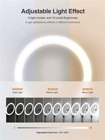 img 3 attached to 💡 Elitehood LED Ring Light with Tripod Stand, Phone Holder, and Wireless Remote – Dimmable Desk Makeup Light for Selfie, Live Streaming, YouTube Video, Photography and More – Carrying Bag Included
