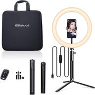 💡 elitehood led ring light with tripod stand, phone holder, and wireless remote – dimmable desk makeup light for selfie, live streaming, youtube video, photography and more – carrying bag included logo