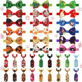 img 4 attached to Frienda Christmas Neckties Adjustable Assorted