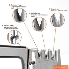 img 2 attached to 🔪 AMINNO 4-в-1 точилка для ножей: Премиум покрытие алмазом, подходит для стальных и керамических ножей, ножниц, восстановление и полировка, легко использовать от тупого до острого