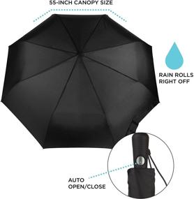 img 3 attached to 🌂 Stylish Totes Close Umbrella in Classic Black - Made in Britain!