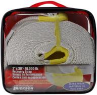 🏋️ erickson 2-inch x 30-foot recovery strap - breaking strength of 18,000 lbs & maximum vehicle weight capacity of 9,000 lbs - white logo