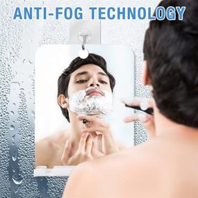 img 3 attached to 🪞 Fogless Shower Mirror with Razor Holder - FUHUIM Anti-Fog Bathroom Shaving Mirror for Shower, Fog-Free Wall Hanging Mirror for Bathroom, Home, and Travel