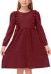 besserbay ruffled vintage burgundy elastic girls' clothing in dresses logo