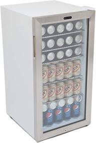 img 3 attached to 🥶 Whynter BR-128WS Lockable Beverage Refrigerator, Holds 120 12oz Cans, Stainless Steel & White