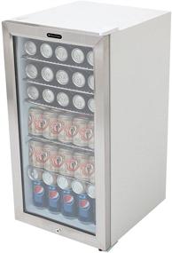 img 2 attached to 🥶 Whynter BR-128WS Lockable Beverage Refrigerator, Holds 120 12oz Cans, Stainless Steel & White