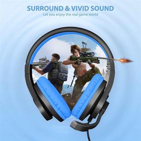 img 3 attached to 🎧 RAISE Professional Gaming Headphones with LED Light, 3.5mm Bass Stereo, Noise Isolation, Over-Ear Earphones with Microphone and Volume Control for Sony PS4, Laptop, Computer (Dark Blue)