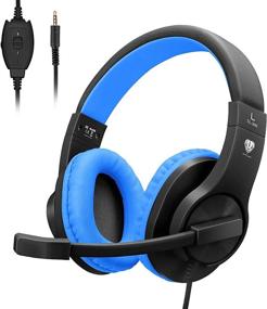 img 4 attached to 🎧 RAISE Professional Gaming Headphones with LED Light, 3.5mm Bass Stereo, Noise Isolation, Over-Ear Earphones with Microphone and Volume Control for Sony PS4, Laptop, Computer (Dark Blue)
