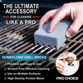 img 3 attached to 🔥 Homeflowz Grill Brick 4 Pack - Effective Grill Cleaning Bricks for BBQ, Flat Top Grills, Grates, Pool & More