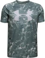 under armour boys' tech big logo gym t-shirt: vibrant printed short sleeve for optimal performance logo