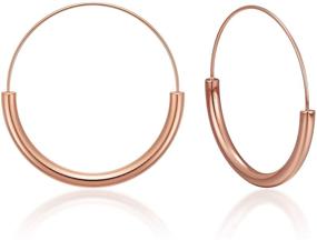 img 4 attached to 👂 Stylish Lane Woods Hoop Earrings: Endless Minimalist 18k Gold Plated Hoops for Women and Girls - Hypoallergenic Surgical Steel