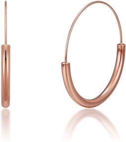 img 3 attached to 👂 Stylish Lane Woods Hoop Earrings: Endless Minimalist 18k Gold Plated Hoops for Women and Girls - Hypoallergenic Surgical Steel