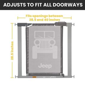 img 3 attached to Delta Children Jeep Adjustable Baby and Pet Safety Gate - Easy Fit Walkthrough Door, Pressure Mount, Grey - Fits Openings 28.5-40 Inches Wide