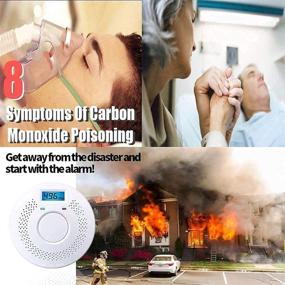 img 2 attached to 🔥 Enhanced Safety: 3 Pack Combination Photoelectric Smoke Alarm & Carbon Monoxide Detector with Digital Display - Battery Operated
