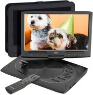 📀 mydash 12.5" portable dvd player for car - kids dvd player with 10.1" hd display screen, sd card slot, usb port – black logo