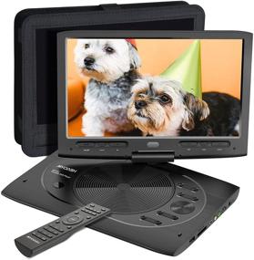 img 4 attached to 📀 MYDASH 12.5" Portable DVD Player for Car - Kids DVD Player with 10.1" HD Display Screen, SD Card Slot, USB Port – Black