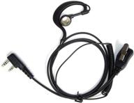 🎧 black adjustable c-shaped earpiece with rubber earhook and earbud for kenwood 2 way radios by maximal power logo