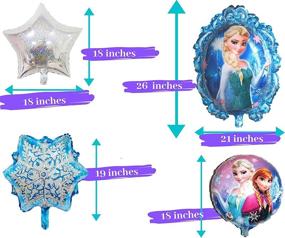 img 2 attached to 🎈 Frozen Birthday Party Decorations: Elsa and Anna Balloon Bouquet, Snowflakes Balloon, Metallic Tinsel Foil Fringe - 28pc Kit