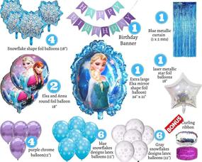 img 3 attached to 🎈 Frozen Birthday Party Decorations: Elsa and Anna Balloon Bouquet, Snowflakes Balloon, Metallic Tinsel Foil Fringe - 28pc Kit