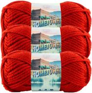 🧶 lion brand hometown yarn (3-pack) cincinnati red 135-113: vibrant and versatile crafting delight! logo