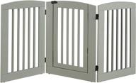 🐶 barkwood pets freestanding pet gate with walk-through door, three 24&#34; w x 36&#34; h folding wood panels, cappuccino - enhanced seo logo