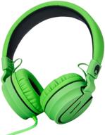 🎧 rockpapa 950 stereo lightweight foldable headphones with mic - black/green - for cellphones, tablets, laptops & more! logo