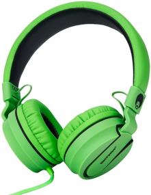 img 4 attached to 🎧 Rockpapa 950 Stereo Lightweight Foldable Headphones with Mic - Black/Green - for Cellphones, Tablets, Laptops & More!