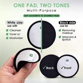 img 3 attached to 🌿 Zero Waste Reusable Cotton Pads for Face - 16 Pack with Laundry Bag & Cotton Round Holder - Two Tone Toner Applicator, Swab, and Makeup Remover Pads