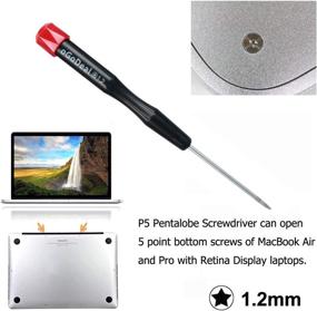 img 2 attached to 🔧 Набор из 3-х точных пенталобных отверток для Apple iPhone MacBook Pro, Air Retina - P2 P5 P6 5-тигранное 5-конечное 0,8 мм, 1,2 мм и 1,5 мм биты пенталобной отвертки (совместимые с Ts1 Ts4 Ts5)