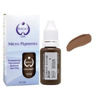 💧 biotouch micropigment deep brown - permanent makeup microblading supplies for eyebrow shading, cosmetic tattoo ink for lip, eyeliner & hair stroke feathering - large 15ml bottle logo