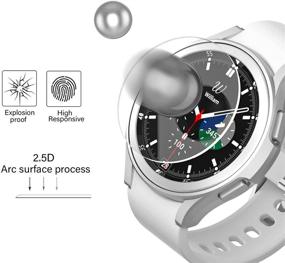 img 3 attached to 📱 [4+4 Pack] BHARVEST Samsung Galaxy Watch 4 Classic 42mm Screen Protector Case - 4 Packs Flexible TPU Frame Cover with 4 Sets Tempered Glass Protective Film for Galaxy Watch 4 Classic 42mm